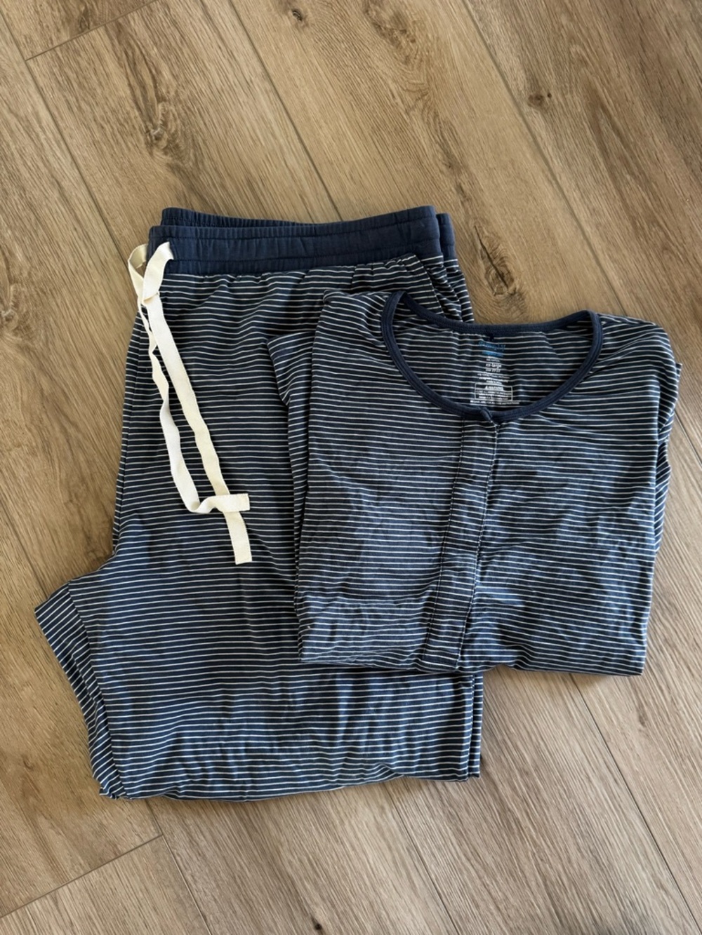 Magnetic Me Navy and White short sleeve Striped Pajama Set XXL